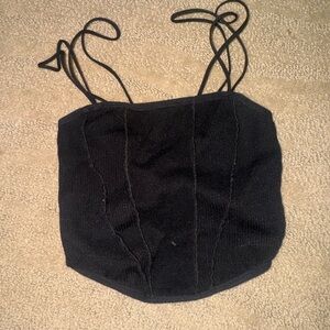Urban Outfitters Black Strappy Crop Top